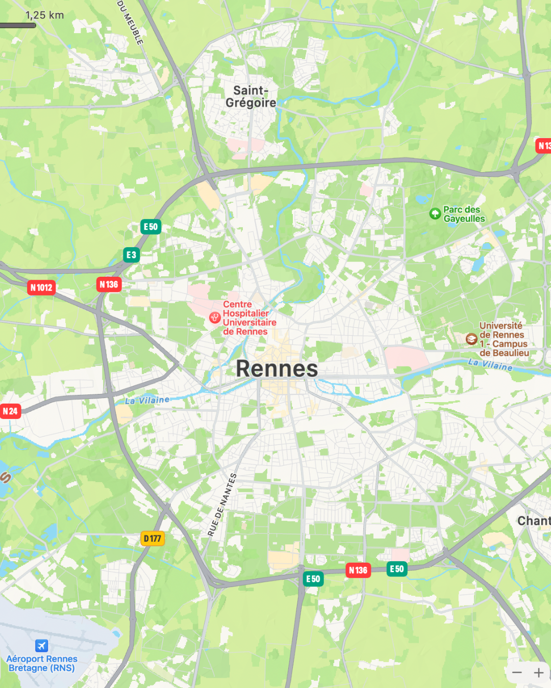 Plan de Rennes sur Apple Plans SEO Local